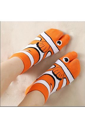 جوراب نارنجی زنانه پنبه ای aysequlce - کد 878280877