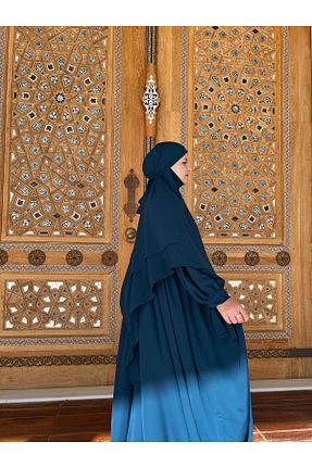 ست بالاتنه و پائین تنه حجاب آبی زنانه Çan Butik - کد 878290586