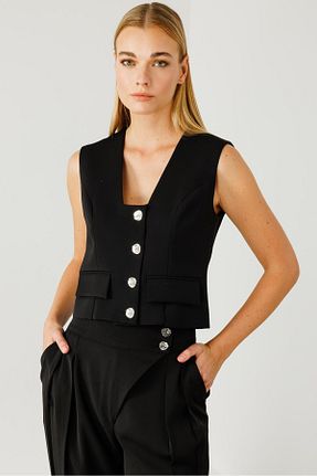 جلیقه مشکی زنانه رگولار Moda İlgi - کد 878299174