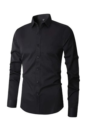 پیراهن مشکی مردانه اسلیم فیت NO4 - کد 878324308