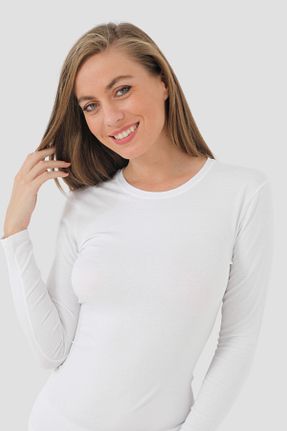 بادی سفید زنانه یقه دوچرخه Arma Yıldız - کد 802144980