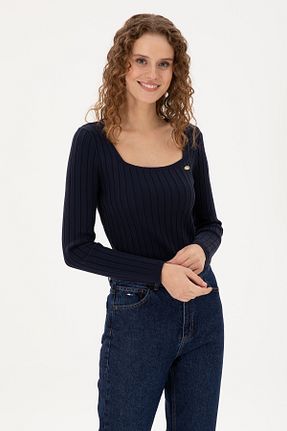 پلیور سرمه ای زنانه ساده U.S. Polo Assn. - کد 878325105