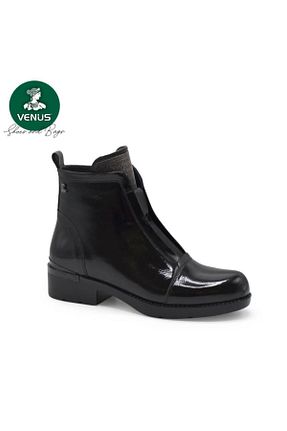 بوت / نیم بوت مشکی زنانه چرم خالص Venüs - کد 878381002