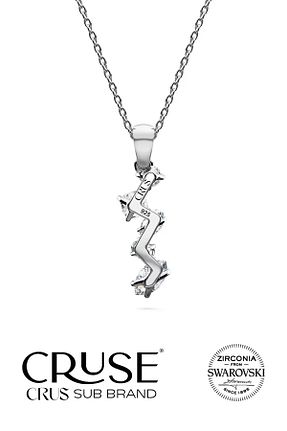 گردنبند نقره طوسی زنانه 925 عیار Cruse - کد 878385664
