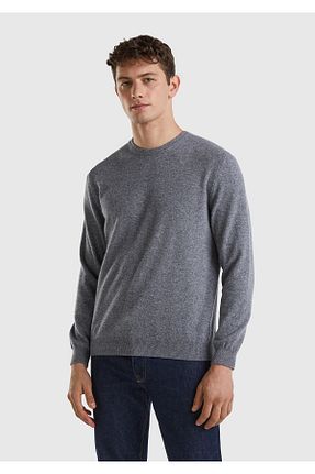 پلیور طوسی مردانه ساده United Colors of Benetton - کد 54582133