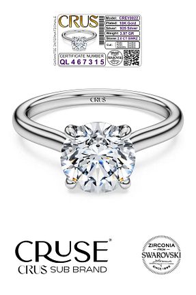 انگشتر نقره طوسی زنانه کریستال Cruse - کد 878394808