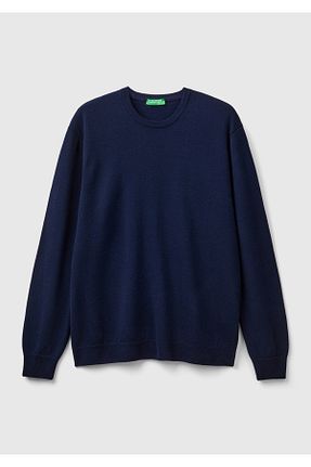 پلیور سرمه ای مردانه ساده United Colors of Benetton - کد 772834043