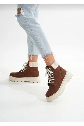 بوت / نیم بوت قهوه ای زنانه جیر MODA - کد 878406032
