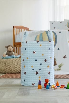سبد لباس آبی حصیر arbababy - کد 127948282