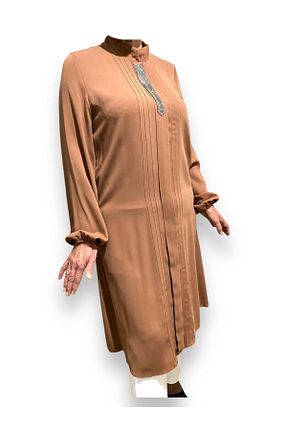 تونیک حجاب قهوه ای زنانه پلی استر ZA STORE - کد 833721097