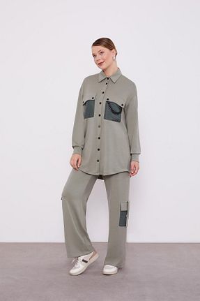 ست بالاتنه و پائین تنه سبز زنانه بافتنی Levidor - کد 878428426