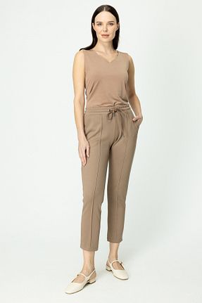 شلوار بژ زنانه پارچه On Fashion - کد 878425762