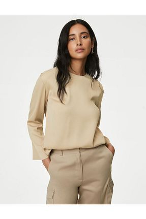 بلوز بژ زنانه ساده Marks & Spencer - کد 831652652
