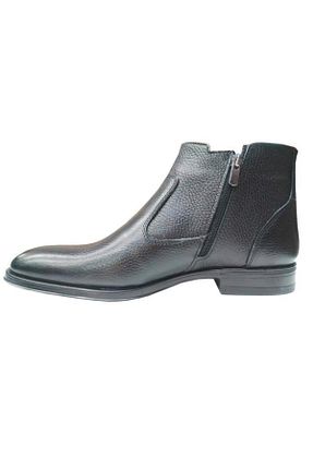 بوت / نیم بوت مشکی مردانه چرم خالص Doğan - کد 878484330
