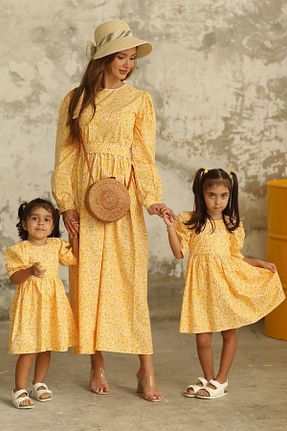 لباس زرد زنانه بافتنی KÜÇÜĞÜM BUTİK - کد 350429118