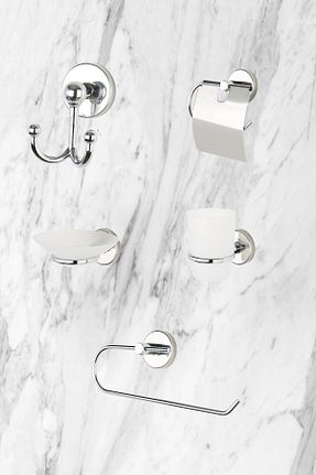 ست حمام طوسی فلزی Aktel Banyo - کد 878518852
