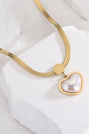 گردنبند استیل ( فولاد ) طلائی زنانه استیل (فولاد) MRROCKS - کد 879189423