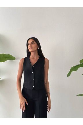 ست بالاتنه و پائین تنه مشکی زنانه بافتنی Genel Markalar - کد 878518648