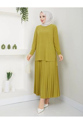 ست بالاتنه و پائین تنه حجاب سبز زنانه سایز بزرگ modamira - کد 878531819