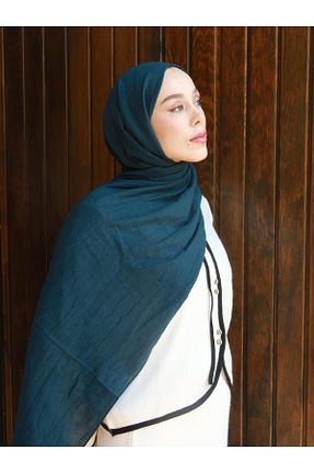 شال آبی زنانه پنبه ای Modakaşmir - کد 878532082