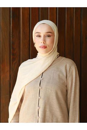 شال بژ زنانه پنبه ای Modakaşmir - کد 878532149