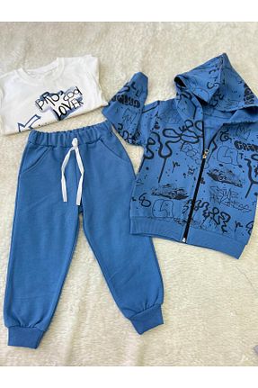 ست بالاتنه و پائین تنه آبی بچه گانه جین MODA - کد 878547855