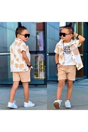 ست بالاتنه و پائین تنه بژ بچه گانه بافتنی RAPAPA - کد 824346833