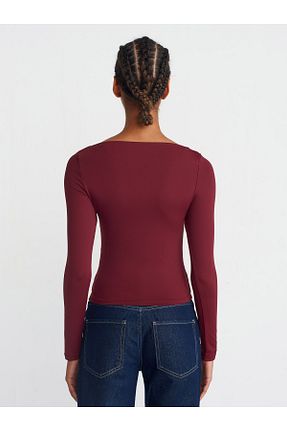 بلوز زرشکی زنانه ساده Dilvin - کد 878534574
