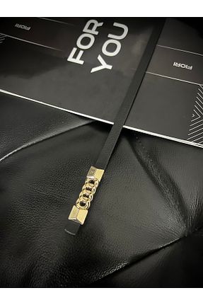 کمربند مشکی زنانه چرم مصنوعی Fiori - کد 878549023