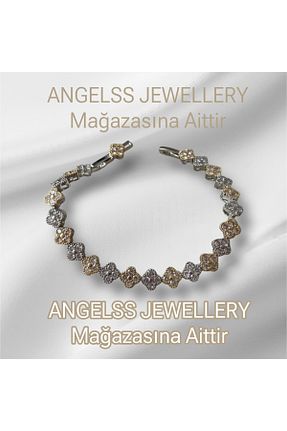دستبند جواهر طلائی زنانه زیرکن ANGELSS JEWELLERY - کد 878554429