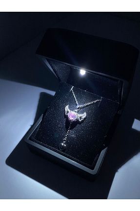 گردنبند استیل ( فولاد ) صورتی زنانه استیل (فولاد) DMR Accessoire - کد 878575834