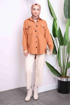 پیراهن حجاب قهوه ای زنانه رگولار İmajButik - کد 878576780
