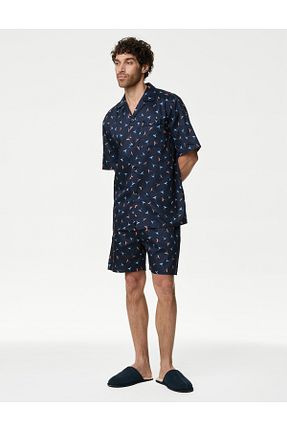 ست لباس راحتی سرمه ای مردانه طرح دار Marks & Spencer - کد 841331971