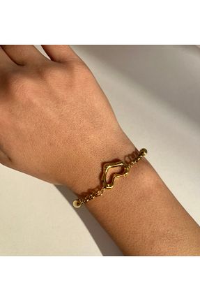 دستبند استیل (فولاد) طلائی زنانه استیل (فولاد) ayscollection - کد 878612873
