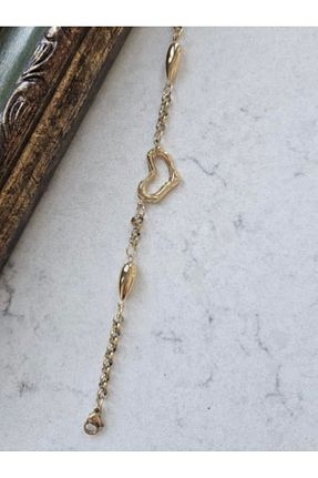 دستبند استیل (فولاد) طلائی زنانه استیل (فولاد) ayscollection - کد 878612873
