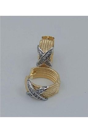 گوشواره استیل (فولاد) طلائی زنانه رودیوم DENİZ - کد 666360018