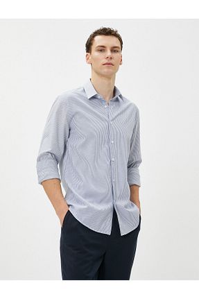 پیراهن آبی مردانه اسلیم Koton - کد 391628041
