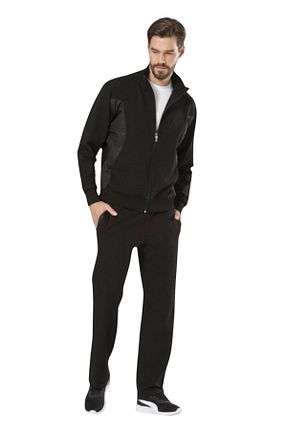ست گرمکن مشکی مردانه پنبه ای Pierre Cardin - کد 878670050