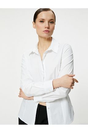 پیراهن سفید زنانه اسلیم فیت Koton - کد 802661071
