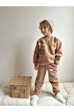 ست بالاتنه و پائین تنه بژ بچه گانه بافت YİGİT BUTİK - کد 878839516