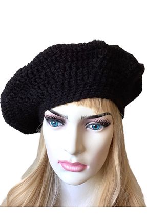 کلاه پشمی مشکی زنانه پشمی shop - کد 878692436