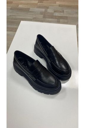 کفش لوفر مشکی زنانه چرم خالص Hermones - کد 878844134