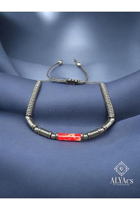 دستبند جواهر زرشکی زنانه سنگ طبیعی alyacs - کد 878775389