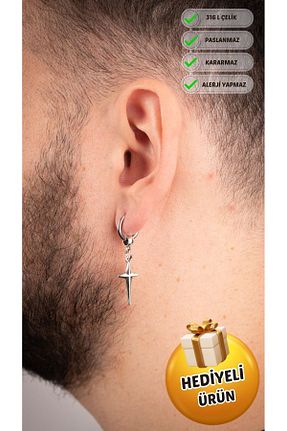 گوشواره استیل (فولاد) متالیک زنانه استیل ضد زنگ Piercing Market Steel & Silver - کد 770069041
