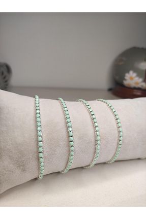 دستبند جواهر سبز زنانه زیرکن stainless steel - کد 878781466