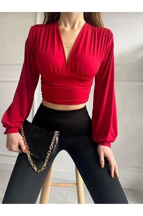 بلوز قرمز زنانه ساده ModaFia - کد 792881460