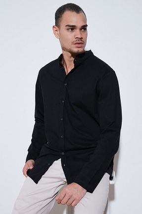 پیراهن مشکی مردانه اسلیم فیت Buratti - کد 878809643