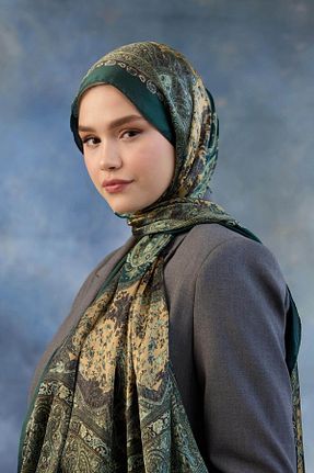 شال سبز زنانه پنبه پلی استر İpekhan - کد 878837612