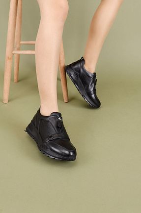 کفش اسنیکر مشکی زنانه چرم اصل Getcho - کد 878843765