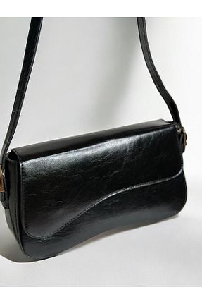 کیف دوشی مشکی زنانه چرم مصنوعی Tasarım - کد 878904674